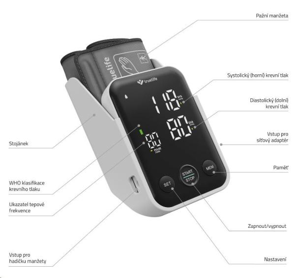 BAZAR - TrueLife Pulse B-Vision - tonometr/ měřič krevního tlaku - Rozbaleno (Komplet)4