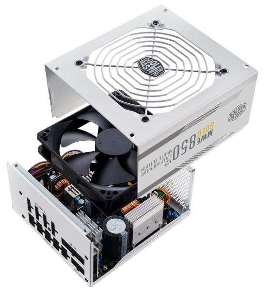 Cooler Master zdroj MWE 850 Gold V2, Modularní, 120mm, 80+ Gold, bílá6