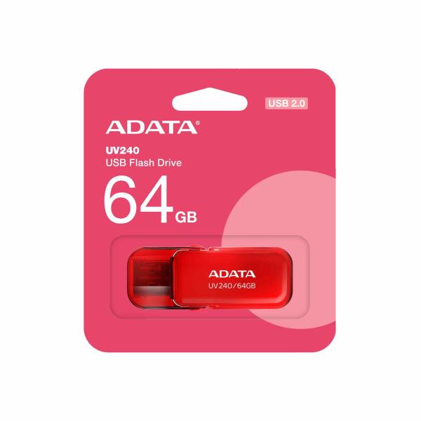 ADATA Flash Disk 64GB UV240,  USB 2.0,  červená2