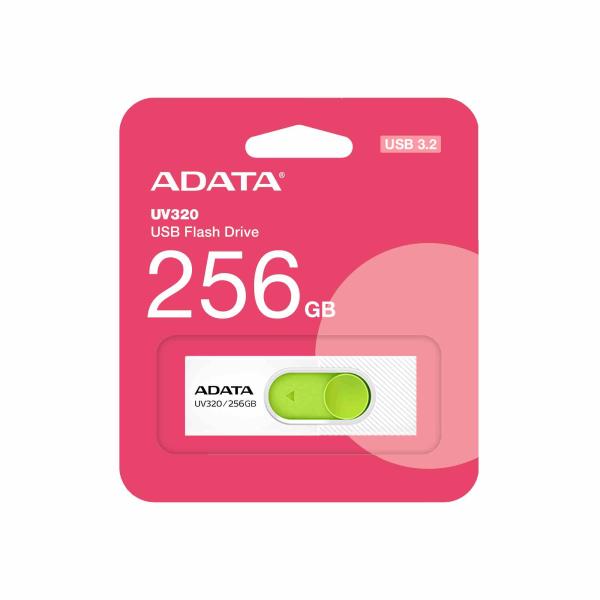 ADATA Flash Disk 256GB UV320,  USB 3.2,  bílo-zelená2