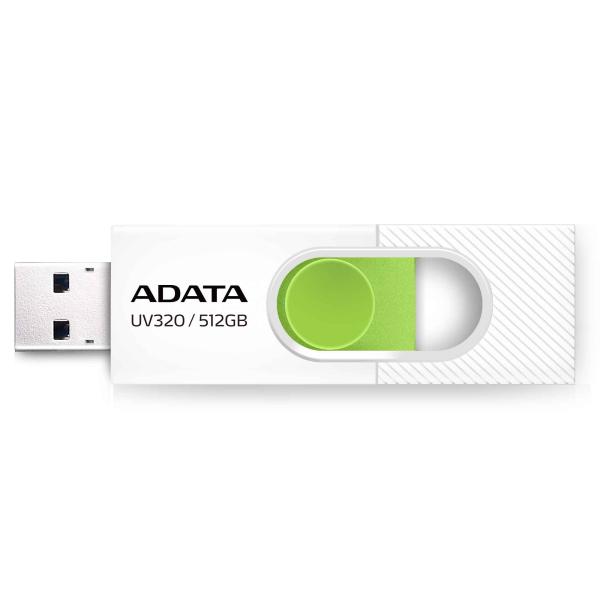ADATA Flash Disk 512GB UV320, USB 3.2, bílo-zelená