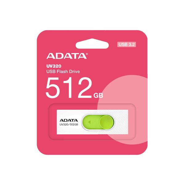 ADATA Flash Disk 512GB UV320, USB 3.2, bílo-zelená2