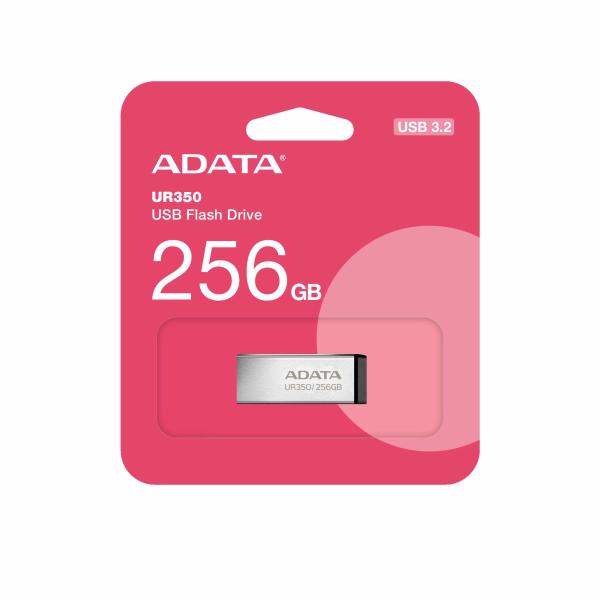 ADATA Flash Disk 256GB UR350,  USB 3.2,  stříbrno-černá3