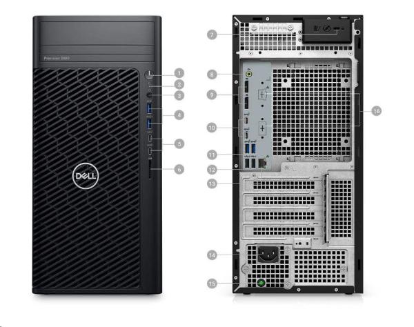 DELL PC Precision 3680 MT/ 500W/ TPM/ i7-14700/ 32GB/ 1TB SSD/ Nvidia RTX 2000 Ada/ vPro/ Kb/ Mouse/ W11 Pro/ 3Y PS NBD4