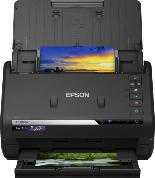 Skener EPSONFastFoto FF-680W,  A4,  600x600 dpi,  24 bitov farebnej hĺbky,  USB 3.0,  Bezdrôtová sieť LAN1