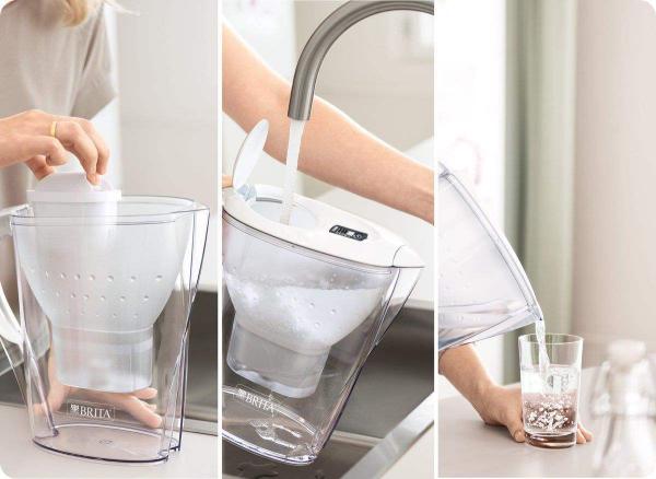 Brita Marella Cool white + 6 Maxtra Pro All-In-1 filtrační konvice,  2, 4 l,  indikátor výměny filtru,  6x filtrační patrona2