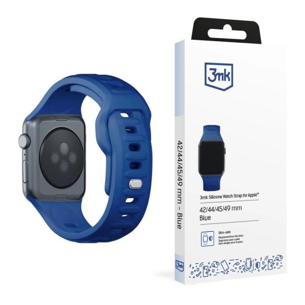 3mk Silicone Watch Strap pro Apple 42/ 44/ 45/ 49 mm Blue