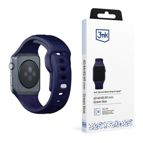3mk Silicone Watch Strap pro Apple 42/ 44/ 45/ 49 mm Ocean Blue