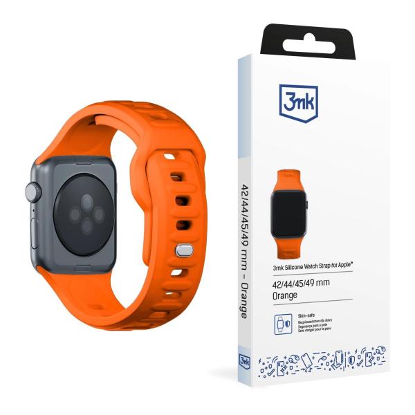 3mk Silicone Watch Strap pro Apple 42/ 44/ 45/ 49 mm Orange