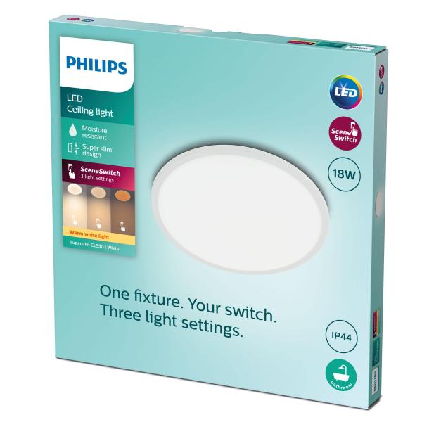 PHILIPS stropní světlo Superslim CL550 SS RD 18W 27K W WVIP4406 - bílá1