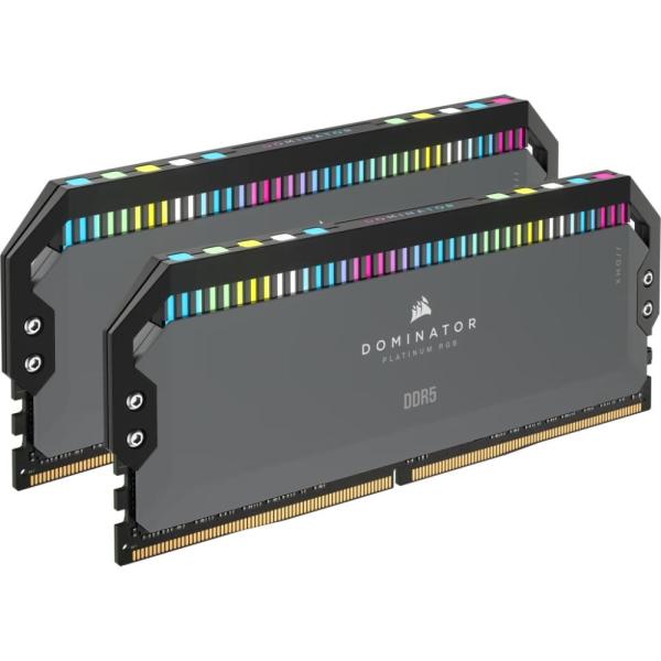 CORSAIR DIMM DDR5 32GB (Kit of 2) 6000MT s CL36 Dominator Platinum RGB, Šedá