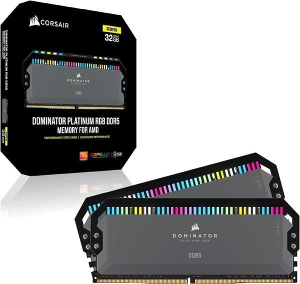CORSAIR DIMM DDR5 32GB (Kit of 2) 6000MT s CL36 Dominator Platinum RGB, Šedá2