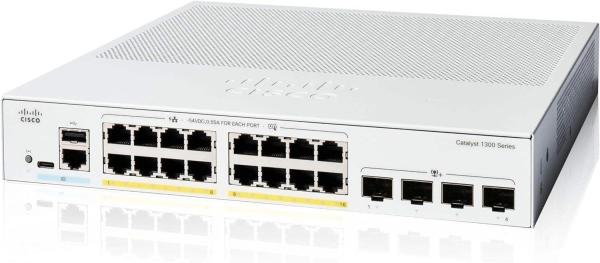 Cisco Catalyst switch C1300-16P-4X (16xGbE, 4xSFP+, 16xPoE+, 120W, fanless)