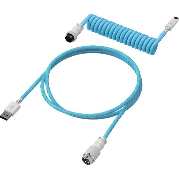 HyperX USB-C Coiled Cable Light Blue-White - Příslušenství ke klávesnici