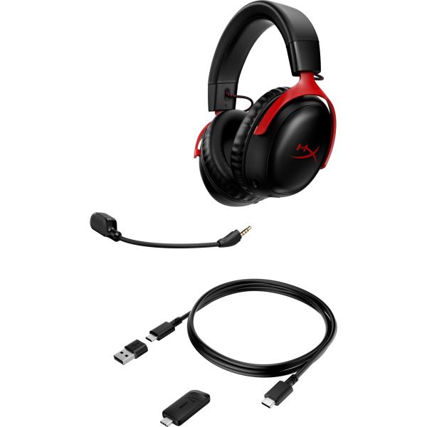 HyperX Cloud III Wireless BLK/ RED GAM HEADSET - Sluchátka k PC2