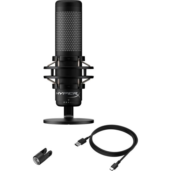 HyperX QuadCast S - USB Microphone (Black-Grey) - RGB Lighting (HMIQ1S-XX-RG/ G) - Mikrofon