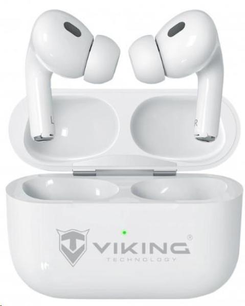 Viking bluetooth sluchátka s mikrofonem VPRORT,  bílá