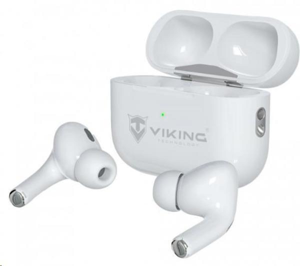 Viking bluetooth sluchátka s mikrofonem VPRORT,  bílá1