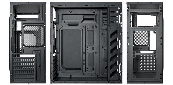 VeinX case Crown CR18A Mid Tower,  bez zdroje,  1x USB3.0,  2x USB2.0,  černá3