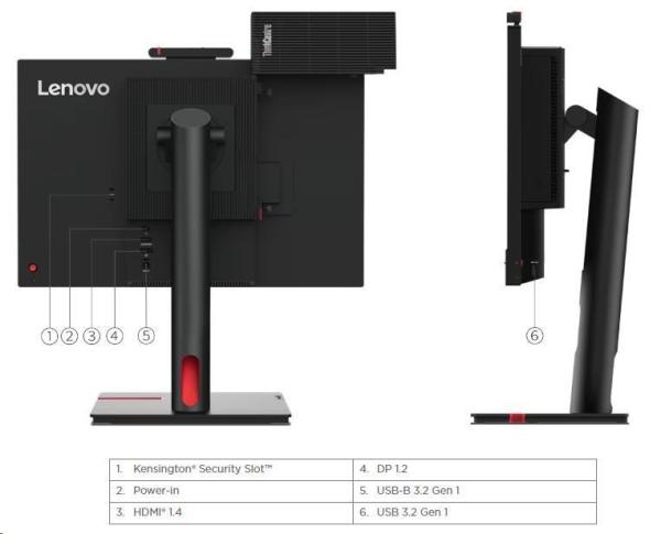 LENOVO LCD TIO 22 Gen5 - 21.5", IPS, mat, 16:9, 1920x1080 touch, 178/ 178, 4/ 6/ 16ms, 250cd/ m2, 1000:1, DP, USB, VESA, Pivot, repro, cam6
