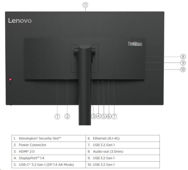 LENOVO LCD T32h-30 - 31.5"&quot;, IPS, matný, 16:9, 2560x1440, 178/ 178, 4ms, 350cd/ m2, 1000:1, USB-C, HDMI, DP, USB Hub, RJ-45, VESA, Pivot5