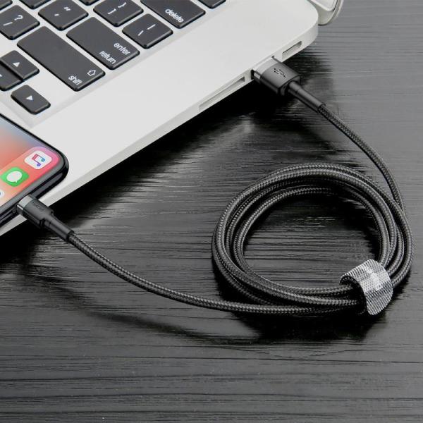 BAZAR - Baseus Cafule nabíjecí  datový kabel USB na Lightning 1, 5A 2m, šedá-černá - Po opravě (Náhradní krabice)2