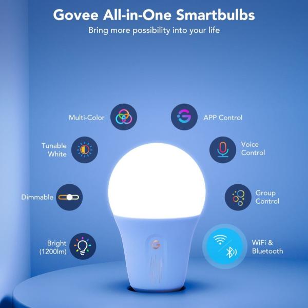 Govee Smart žárovka RGBWW 12W-85W 1200lm E27 Long Life5