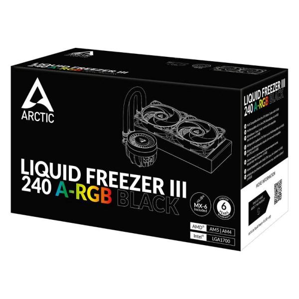 ARCTIC Vodní chladič Liquid Freezer III 240 ARGB,  2x120mm,  AM5,  LGA1851,  černá4