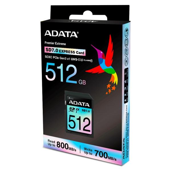 ADATA SDXC karta 512GB Express,  PCIe Gen3,  UHS-I,  C10,  V30,  (R:800/ W:700 MB/ s)1