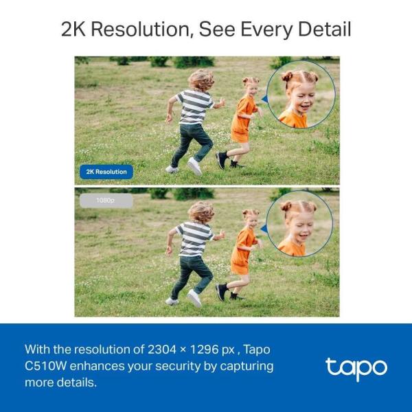 BAZAR - TP-Link Tapo C510W venkovní-outdoor kamera, (3MP, PTZ, 2K 1296p, WiFi, IR 30m, micro SD card) - Poškozený obal3