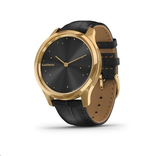 Garmin vivomove Luxe, 24K Gold-Black Embossed, Leather