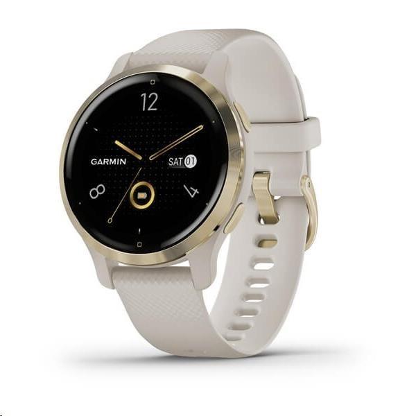 BAZAR - Garmin GPS sportovní hodinky Venu2S Light Gold/ Sand Band - použité