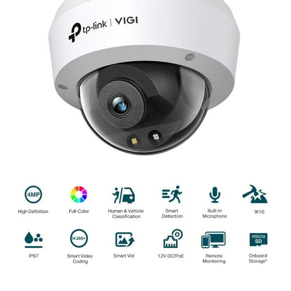 TP-Link VIGI C250(2.8mm),  5MP,  Dome,  PoE,  IR 30m,  Micro SD card1