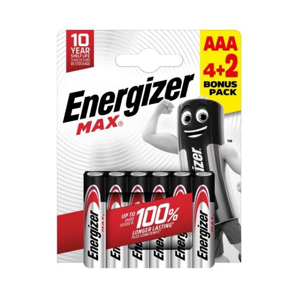 Energizer LR03 6 Max AAA 4+2 zdarma