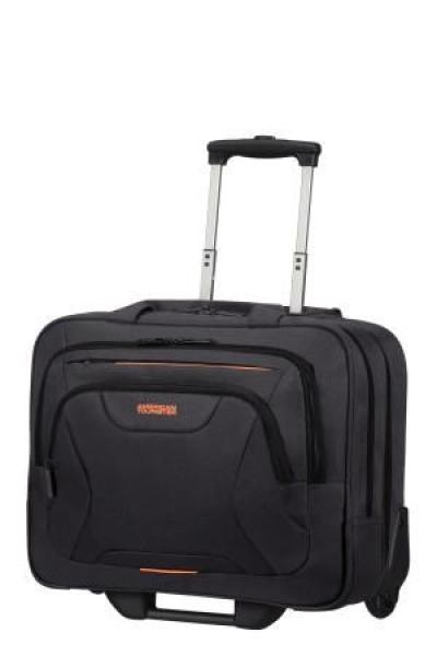 American Tourister AT WORK ROLLING TOTE 15.6" Black/ Orange