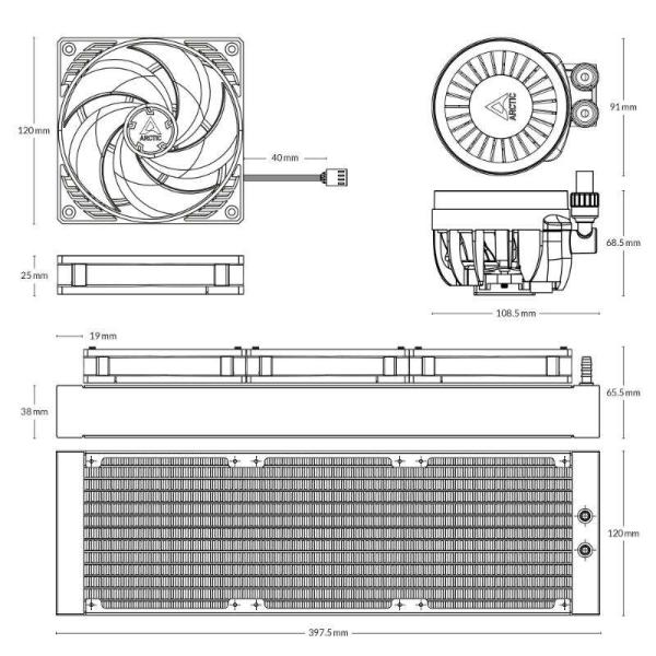 ARCTIC Vodní chladič Liquid Freezer III 360, 3x120mm, AM5, LGA1700, černá5