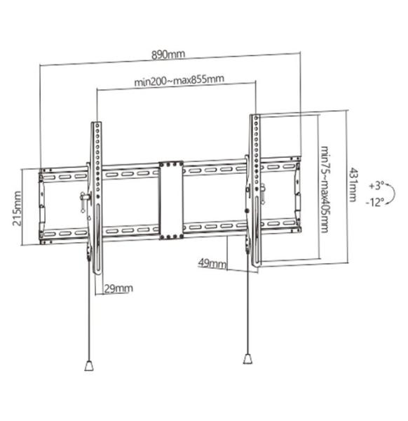 BAZAR - GEMBIRD Držák TV WM-90T-01,  43"-90" (70kg),  náklopný - Poškozený obal (Komplet)1