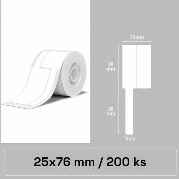 Niimbot štítky na kabely T 25x76mm 200ks Bílé pro B21, B21S, B3, B1S1