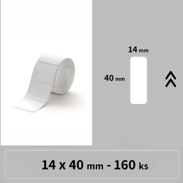 Niimbot štítky RP 14x40mm 160ks Bílé pro D11,  D11-M,  D110,  D110-H