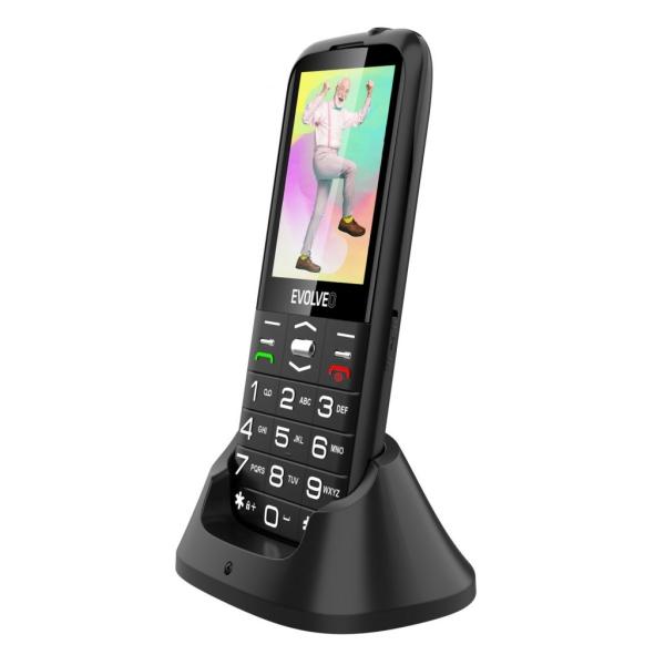 BAZAR - EVOLVEO EasyPhone XO,  mobilní telefon pro seniory s nabíjecím stojánkem,  černá - Poškozený obal (Komplet)4