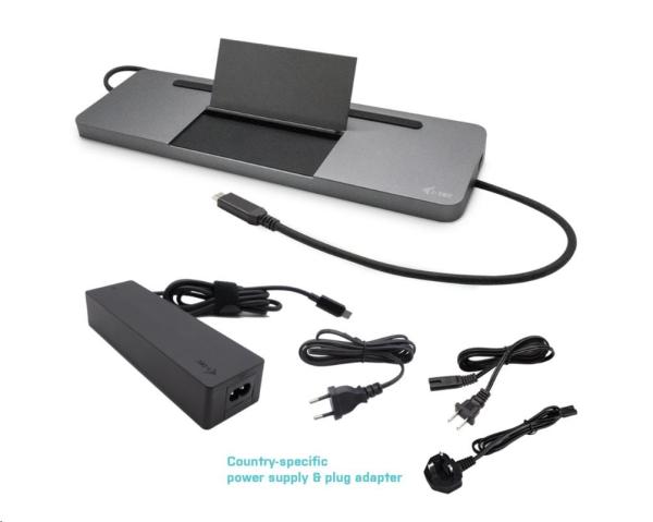 i-tec USB-C Metal Ergonomic 4K 3x Display Docking Station with Power Delivery 85W + i-tec Universal Charger 100W (bundle