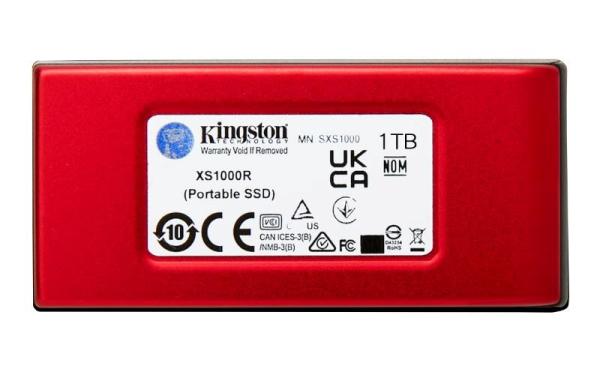 Kingston Externí SSD 1TB XS1000,  USB 3.2,  červená2