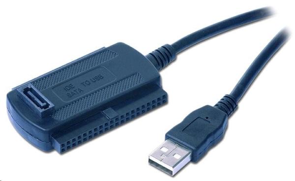 GEMBIRD Kabel adaptér USB 2.0 - IDE 2, 5"/ 3, 5" + SATA (redukce + napájecí zdroj)