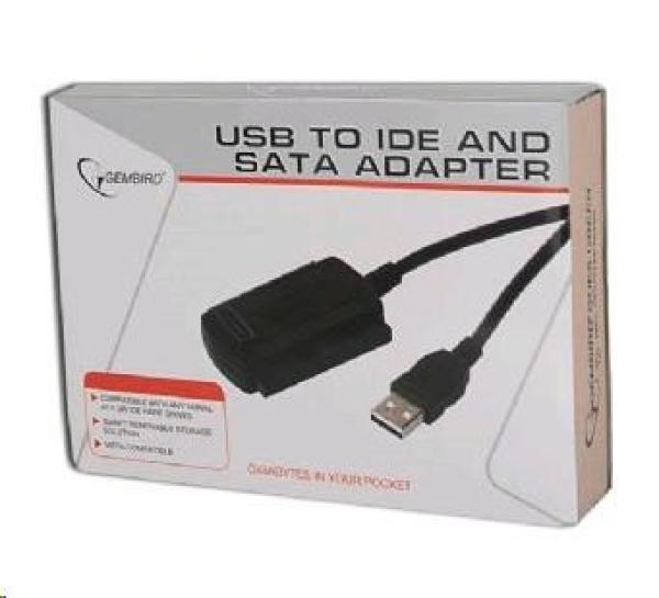 GEMBIRD Kabel adaptér USB 2.0 - IDE 2,5"/3,5" + SATA (redukce + napájecí zdroj)2