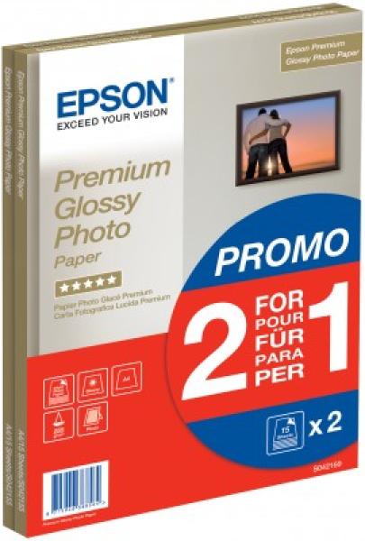 Papier EPSON A4 Premium Glossy Photo 255g/ m2 (2x15 listov) 2 za cenu 1