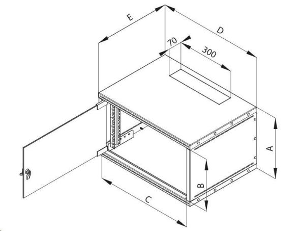 19" jednodielny rack TRITON 6U/ 400 mm - FLAT PACK8