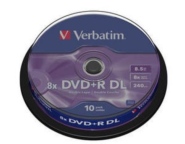 VERBATIM DVD+R(10-pack) Dvojvrstvové/ 8x/ 8.5 GB/ vreteno