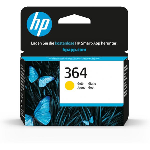 HP 364 Yellow Ink Cart,  3 ml,  CB320EE (300 pages)