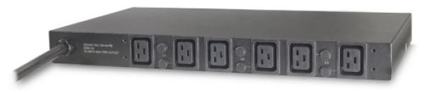 APC Rack PDU,  Basic,  1U,  22kW,  400V,  (6)C19,  IEC-309 32A 3P+N+PE 2.44m