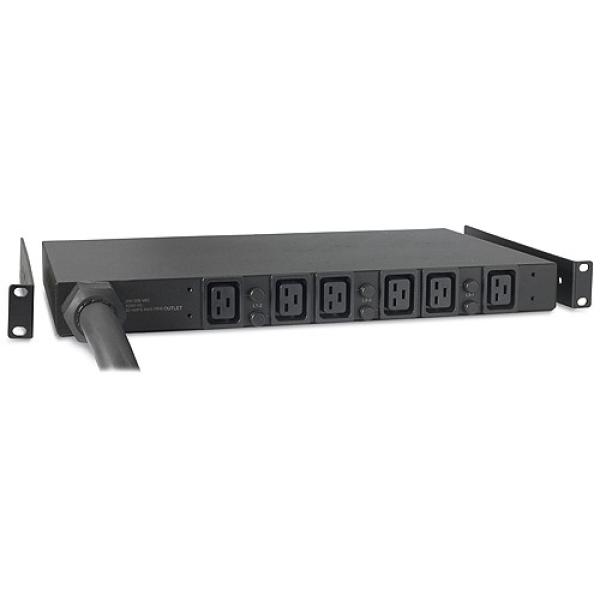 APC Rack PDU,  Basic,  1U,  22kW,  400V,  (6)C19,  IEC-309 32A 3P+N+PE 2.44m1